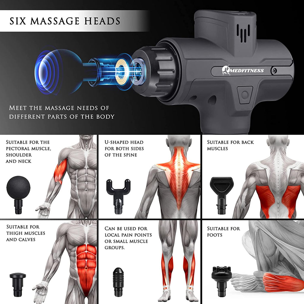 MEDFITNESS Massage Gun Deep Tissue, for Athletes ,Touch Screen .30 Speed MF400