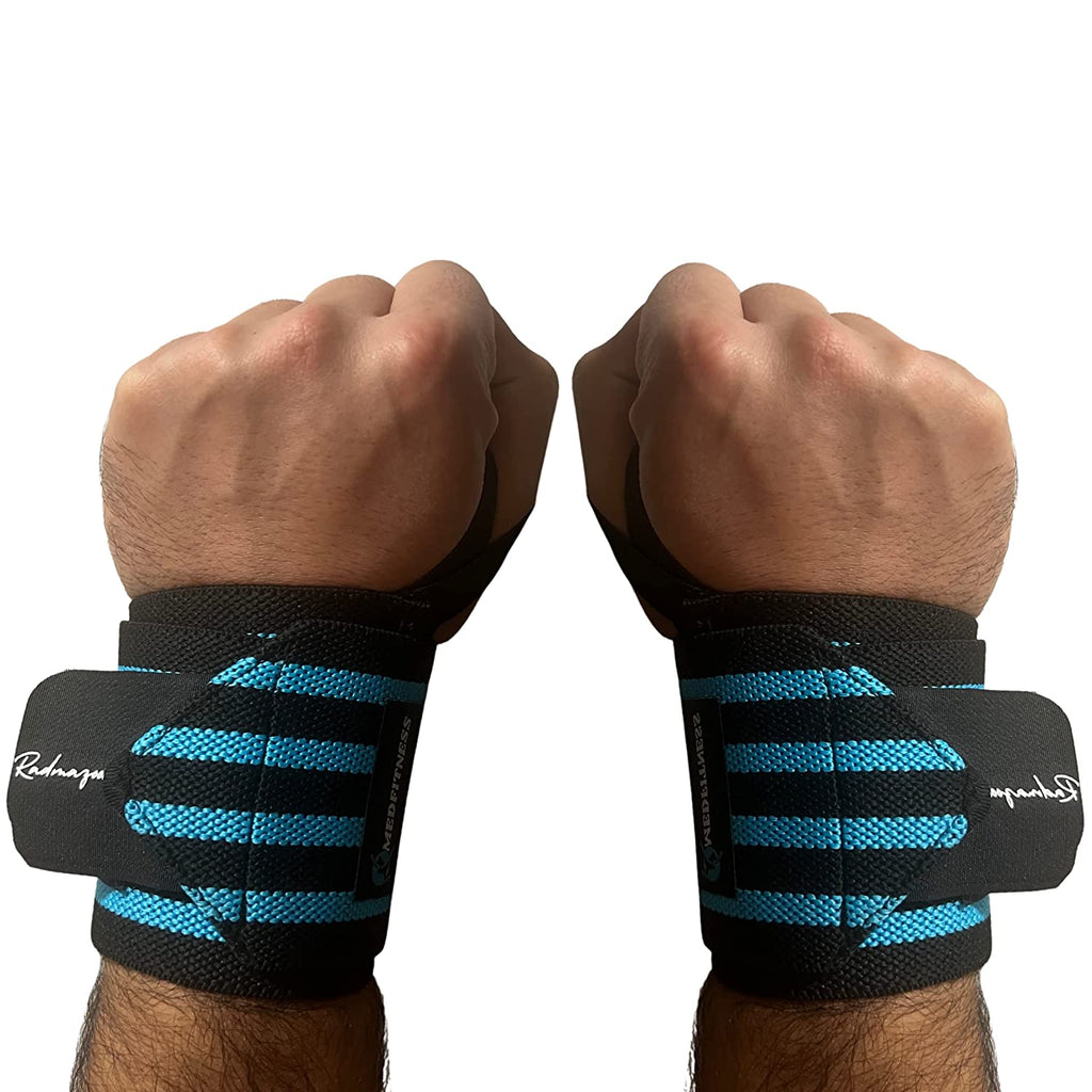 MEDFITNESS Wrist Wraps Weightlifting for Men & Women - Weight Lifting Wrist Wrap Set of 2 ,18" Wrist Wraps with Thumb Loops