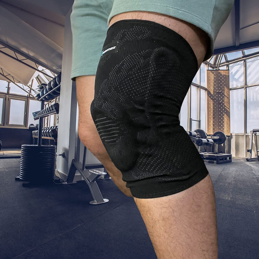 MEDFITNESS Professional Compression ,Knee Compression Sleeve Support for Men Women with Patella Gel Pads & Side Stabilizers ,Sleeve Knee Support K11